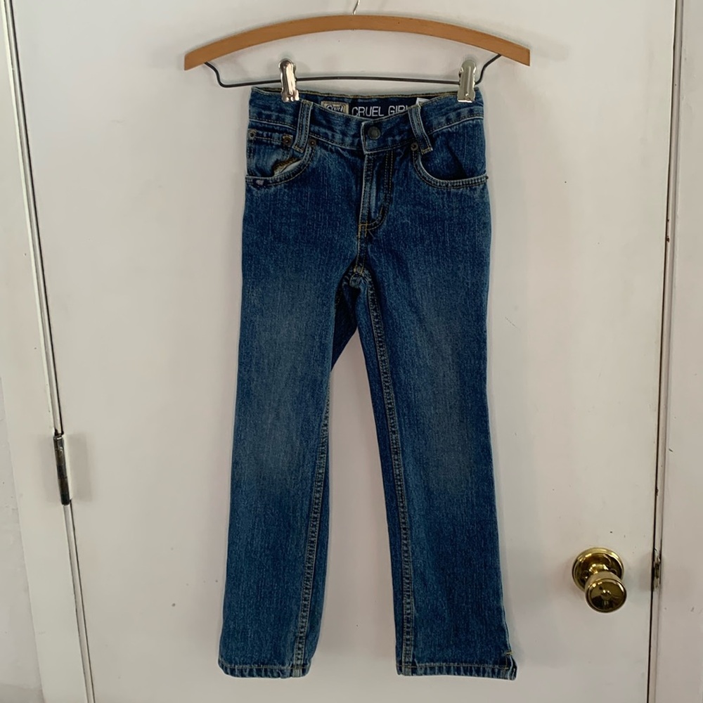 Cruel Girl medium wash denim jeans with adjustable waistband Size 6Slim